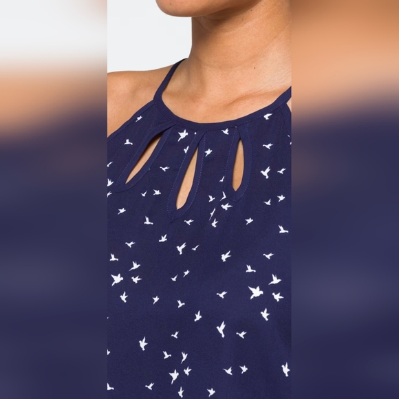 Papermoon- Navy Blue Halter Neck Women's Top **NWOT** - Picture 2 of 11